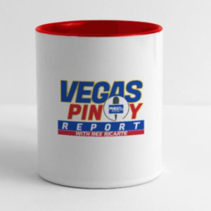 Vegas Pinoy Report WITH REX RICARTE Contrast Coffee Mug